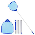 Aquarium Skimmer Net with Telescopic Pole Remover Leaf Rake Mesh Pool Fish Tanks Accessories Ponds Cleaning Debris Tools Skimmer
