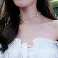 Wholesale Vintage Short Pearl Necklace Women's Choker Necklace Simple Necklace Women's Neck Accessories Korean Necklet Neckband