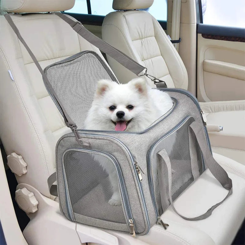 New Cat Bag Portable Simple Messenger Pet Carrier Outdoor Dog Cage Breathable Foldable Cat Backpack