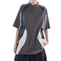 2026 Custom Geometry Splicing T Shirt Short Sleeve Crew Neck  Sported Oversize Men T Shirts