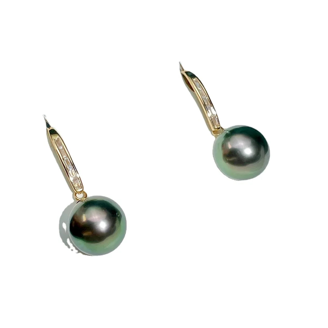 18K Gold Semi-Finished Earrings Popular Women's Fashion Jewelry Fine Stud Pearl Accessories