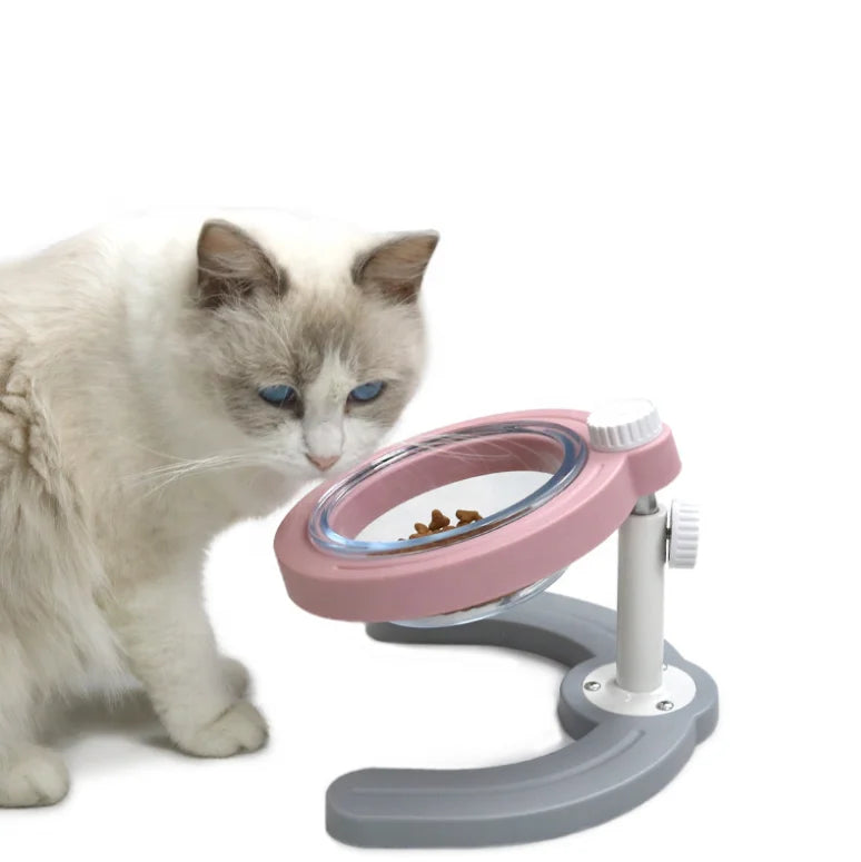 Factory New Design Pet Adjustable Lifting Bowl Anti Slip Neck Protection Cat Feeder Bowl