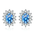 S925 Sterling Silver Feminine Earrings for Valentine's Day Gift 50 Cents Royal Blue Moissanite Diamond Earrings Design Jewelry