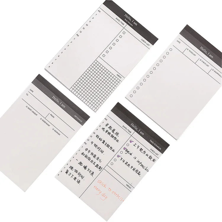 Creative Study Work Plan Daily Schedule Message to Do List Paper Memo Pad Checklist Notepad Kawaii Office School Supplies