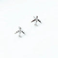 Mini Airline Stewardess Souvenir Cabin Attendant Gifts Aircraft Sterling Silver Crystal Plane Stud Airplane Earrings