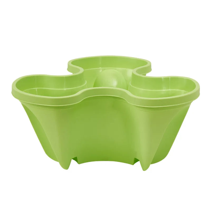 Factory Wholesale Three-Dimensional Multi-Layer Stacked PP Four Petal Three Petal Strawberry Vegetable Planting Pots