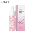 LAIKOU Japan Sakura Face Serum 30ml Tighten Pores Dropper Essence for Neck Shoulder Hand Elbow Skin Care