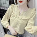 Summer Ladies Chiffon Shirt Short-sleeved Women's New Trendy Tops Design Sense Korean Version Was Thin and Thin Shirt
