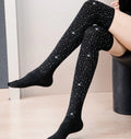 Sexy Girl Wear Fashion Womens Sparkle Rhinestone Stocking Sex Long Socks Over Knee High Stocking