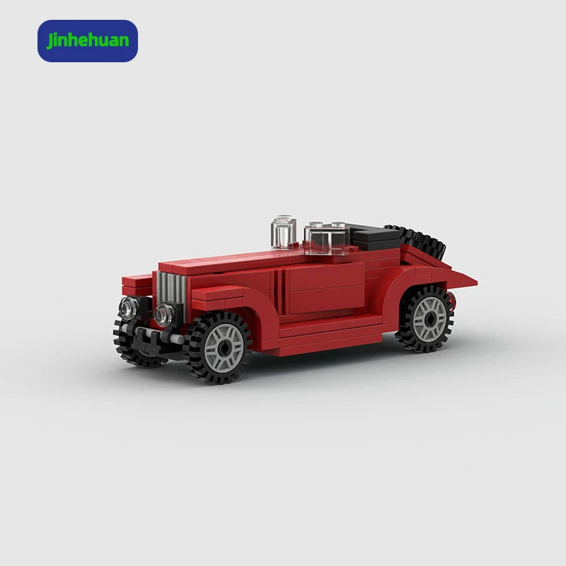 Diy Children's Building Blocks Red Classic Technical Vintage Car Building Blocks for Boys Toys Building Block Sets Car