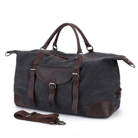 Hot Selling Men's Vintage Style Canvas Duffle Travel Bag Sturdy & Durable with Big Zipper Geometric Pattern Shoulder Bag