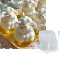 AK Custom Sheep 3D Food Grade Silicone Wax Candle Mold Fondant Cake Decorating Chocolate Mold Pastry Soap Making Mould DIY Resin