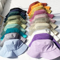 Candy Solid Color Plain Blank Unisex Travel Beach Sun Protection Portable Cotton Fisherman Cap Bucket Hat
