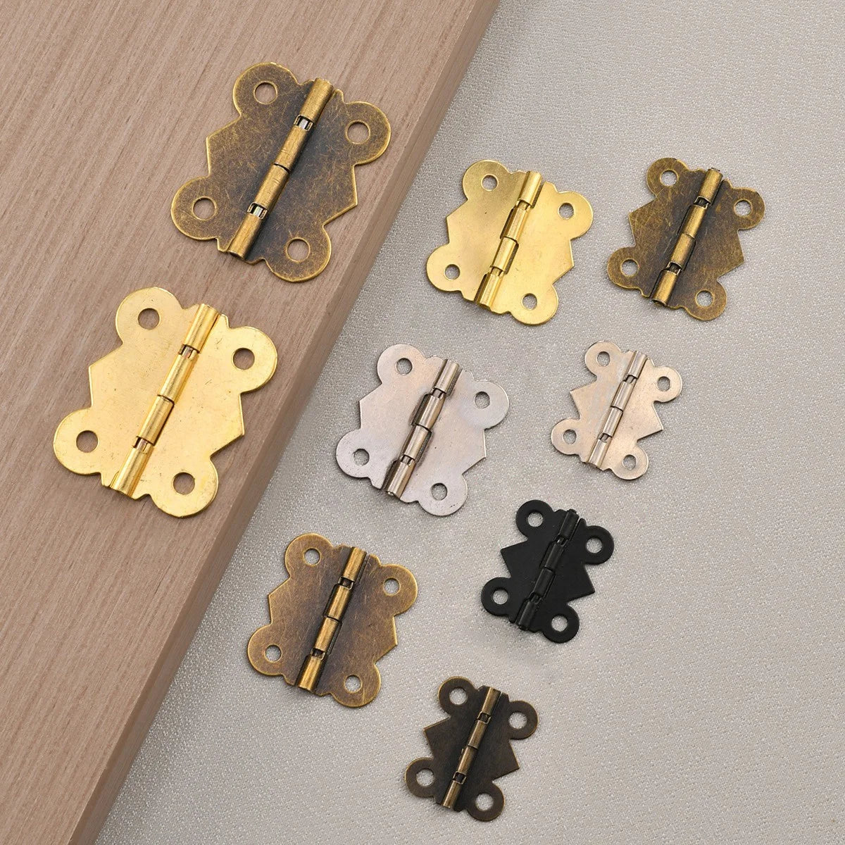 Antique Butterfly Small Leaf Iron Cabinet Hinge Accessories 90/180 Degrees Soft Close Kitchen Hardware