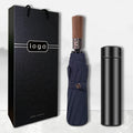 Business Gift Automatic Umbrella with Thermos Cup Set Printing Advertising Customized for Customer Activity Souvenir Gift
