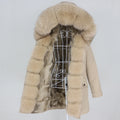 OFTBUY 2023 Women's Winter Jacket Long Waterproof Parka Detachable Raccoon Fox Fur Coat Hood Natural Fur Outerwear Streetwear