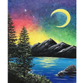 Handpainted Landscape Picture Paint Kit 40x50cm Night Lake European Style Printed Painting by Numbers for Home Decors