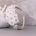 Genya Rhinestone Veil Bridal Wedding Mesh Dot Veil Fascinator Short Veil With Comb Tea Party Hats for Women