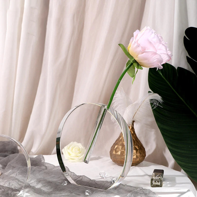 Elegant Modern Style Table Wedding Party Decorative Transparent Clear Plant Flower Vase Glass