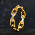 Wholesale Fashion Jewelry Gold Plated Brass 5A CZ Stone Engagement Ring for Men Women