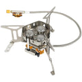 Portable Three-Head Steel Gas Stove for Outdoor Camping and Mountaineering Windproof Design for Self-Driving Tours