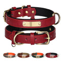 Wholesale Classic Heavy Duty PU Leather Neoprene Luxury Pet Collar Buckle Closure Custom Logo Padded Solid Pattern ID
