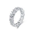 Sparkling CZ Eternity RingS 925 Sterling Silver Geometric Gemstone Full Diamond Ring for Engagement Wedding Jewelry