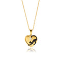 Fashion Fine Women Choker Necklace Stainless Steel Zircon Cat Animal Heart Pendant Necklace