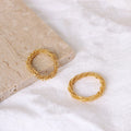 Personality Stainless Steel Jewelry Gold Plated  Bling Chain  US6/US7/US8 Twist Cauliflower Starlight Chain Ring