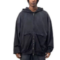 Factory Customized Oversized Acid Wash Zip up Hoodie French Terry Heavyweight Vintage Men's Hoodies