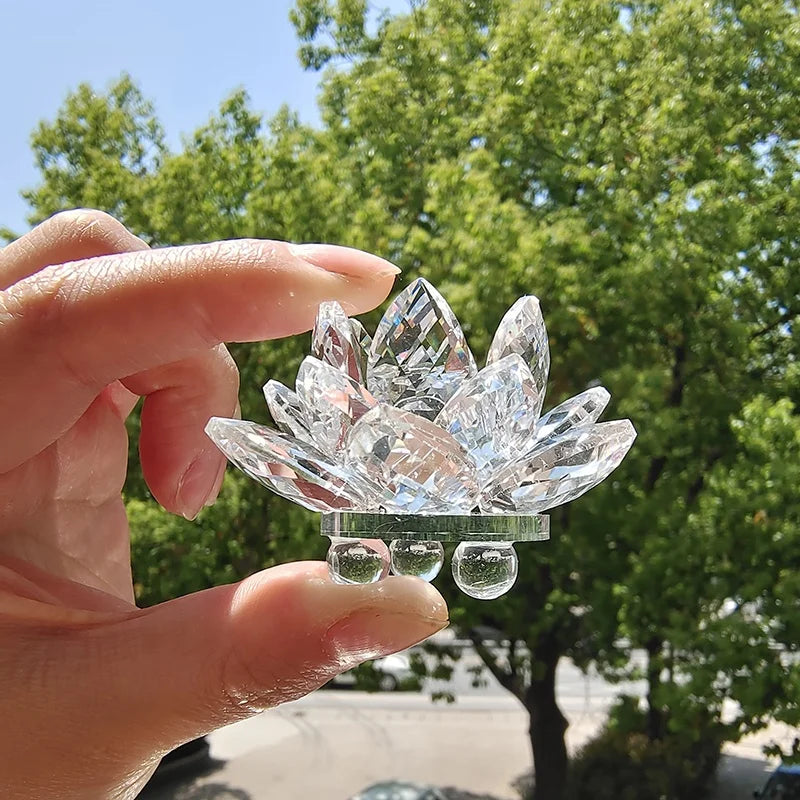 Wholesale Crystal Lotus Flower for Home Decoration Small Size clear Color