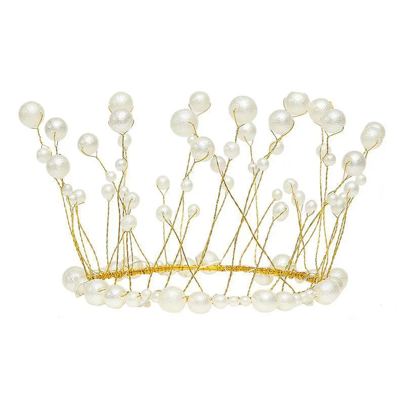 New Hot Sale New Pearl Crown Garland Luminous Angel Birthday Headband Cross Seaweed Party Prom Crown Headwear