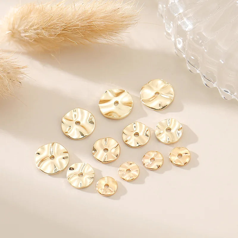 Irregular Folds Retro New Trendy High-end Irregular Texture Wavy Disc Spacer for Jewelry Making Supplies