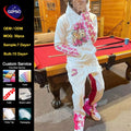 Clothing Manufacturer Mens Tracksuits Jogger Flare Sweatpants and Sweatsuit Unisex Hoddie Custom Puff Printing Logo Hoodie Set