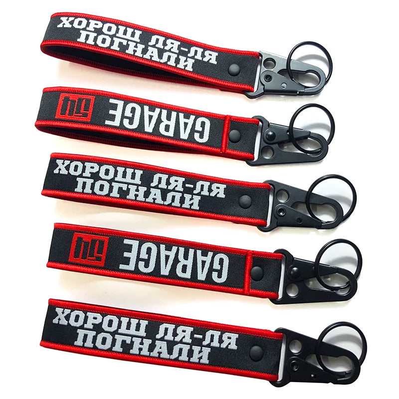Cheap Custom Jet Fabric Key Tag Embroidery Keychain Manufacturers Personalised Keyrings