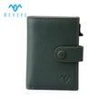 Factory Price Custom Genuine Leather Automatic Pop up Metal Credit Card Holder Wallet