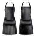 Cotton  Black Stripe Chef Kitchen Aprons With Custom logo