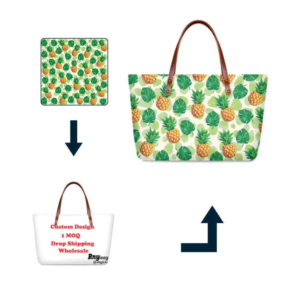 Custom Latest Design Ladies Purse Handbag Unique Large Women Tote Handbag Luxury Fashionable Summer Vendors Print Demand