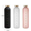 Whole Sale Price 1L Plastic Bottle BPA Free Water Bottle for Outdoor Sports With Time Marker Straw Lid Kettle Frosted Space Cup