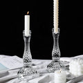 Light Luxury Transparent Clear Romantic Glass Taper Table Candlestick Holder Restaurant Hotel Decoration Stripe Candle Holder