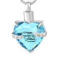 OEM ODM Love Glass Ashes Pendant to Commemorate Loved Ones Pets Stainless Steel Birthstone Urn Necklace Pet Urn
