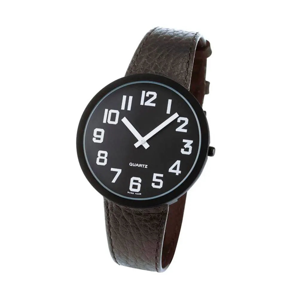 Unisex Easy to See Big Bold Number Watch Band White Dial for Blind People or Visually Impaired People or Old People