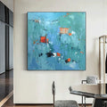 Hand Painted Contemporary Original Oil Painting Square Canvas Abstract Art Home Decor Living Room Wall Art Plastic Frame