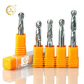 6 mm CNC Ball Nose Bits Sculpture Surface Two Spiral Carbide Ball Nose Router Bit for Acrylic Wood
