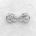 Sterling Silver 3*3mm Semi Mount Stud Earrings Empty Frame Support Blank Setting S925 Base Without Center Stone for DIY Inlay