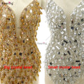 Custom Gold Bodice Applique Handmade Rhinestone Applique Bridal With Icicle  for Evening Dresses WDP-578