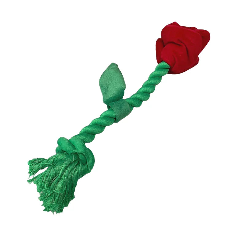 Fashion Rose Shape Pet Dog Toy Soft Stuffed Dog Chew Toy Low MOQ Hidden Food Pet  Rope Toy
