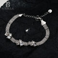 American Heavy Metal Handmade S925 Sterling Silver Square Bracelet 5a Zircon Natural Agate High End Fine Jewelry Bracelet