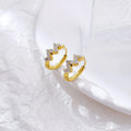 Gold Plated Dangling New Stainless Zircon Earring Designs Girls Bridal Earrings for Women Jewelry Accessories