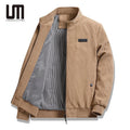 Liu Ming 2025 New Arrival Autumn Men Clothing Fashion Warm Corduroy Polyester Solid Color Stand Bomber Coat Zipper Slim Jacket
